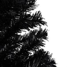 Vidaxl Umelý vianočný stromček s podstavcom čierny 150 cm PVC