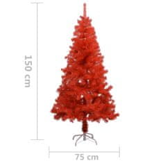 Vidaxl Umelý vianočný stromček s podstavcom červený 150 cm PVC