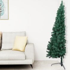Vidaxl Umelý polovičný vianočný stromček s podstavcom,zelený 180cm,PVC