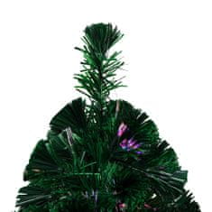 Vidaxl Umelý vianočný stromček+podstavec, zelený 210cm, optické vlákno