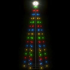 Vidaxl Vianočný stromček, kužeľ, 100 LED, farebné svetlo 70x180 cm