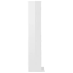 Vidaxl Skrinka na CD, lesklá biela 21x20x88 cm, drevotrieska