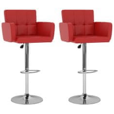 Vidaxl Barové stoličky 2 ks, červené, umelá koža