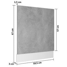 Vidaxl Dvierka na umývačku, betónovo sivé 59,5x3x67 cm, drevotrieska