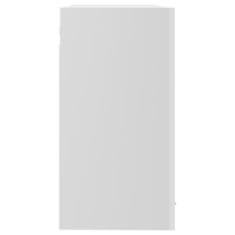 Vidaxl Presklená závesná skrinka, lesklá biela 80x31x60 cm