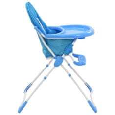 Vidaxl Vysoká detská jedálenská stolička modrá a biela