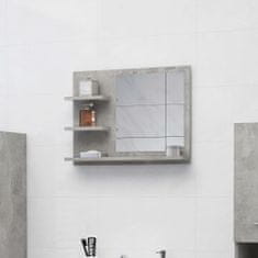 Vidaxl Kúpeľňové zrkadlo, betónovo sivé 60x10,5x45 cm, drevotrieska
