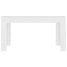 Vidaxl Jedálenský stôl, biely 140x70x76 cm, drevotrieska