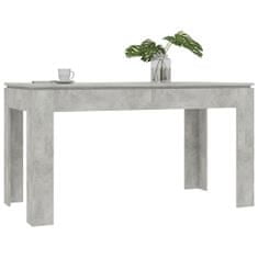Vidaxl Jedálenský stôl, betónovo sivý 140x70x76 cm, drevotrieska
