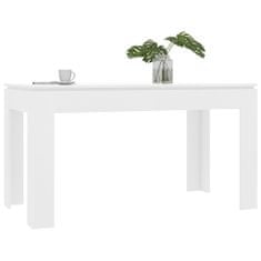 Vidaxl Jedálenský stôl, biely 140x70x76 cm, drevotrieska