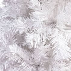 Vidaxl Úzky vianočný stromček s LED a sadou gulí biely 180 cm