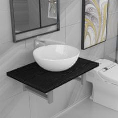 Vidaxl Dvojdielna sada kúpeľňového nábytku čierna keramická