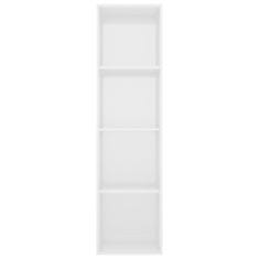 Vidaxl Knižnica, lesklá biela 40x30x151,5 cm, drevotrieska
