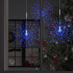 Vidaxl Vonkajší vianočný LED ohňostroj 2 ks, modrá 20 cm, 280 LED