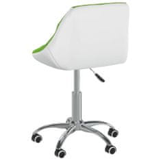 Vidaxl Otočná kancelárska stolička zelená a biela umelá koža