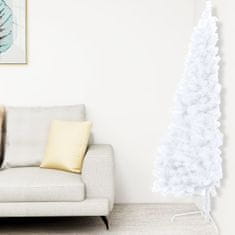 Vidaxl Umelý vianočný polovičný stromček s podstavcom biely 150 cm PVC