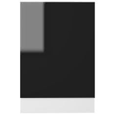 Vidaxl Dvierka na umývačku, lesklé čierne 45x3x67 cm, drevotrieska