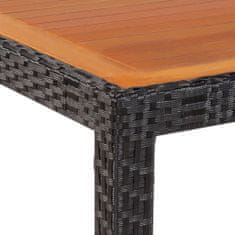 Vidaxl Záhradný stôl 150x90x75 cm, polyratan a akáciový masív