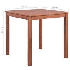 Vidaxl Záhradný stôl 80x80x74 cm, akáciový masív