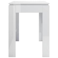Vidaxl Jedálenský stôl, lesklý biely 120x60x76 cm, drevotrieska