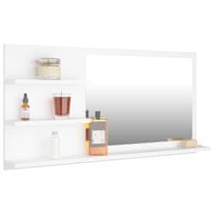 Vidaxl Kúpeľňové zrkadlo, biele 90x10,5x45 cm, drevotrieska