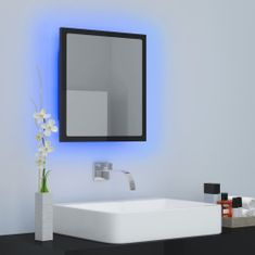 Vidaxl Kúpeľňové zrkadlo s LED, lesklé čierne 40x8,5x37cm,drevotrieska