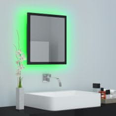 Vidaxl Kúpeľňové zrkadlo s LED, lesklé čierne 40x8,5x37cm,drevotrieska