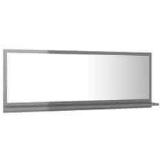 Vidaxl Kúpeľňové zrkadlo, lesklé sivé 100x10,5x37 cm, drevotrieska