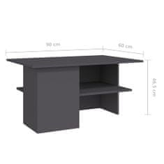 Vidaxl Konferenčný stolík sivý 90x60x46,5 cm drevotrieska