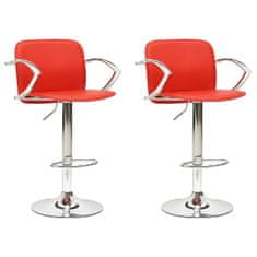 Vidaxl Barové stoličky 2 ks červené umelá koža
