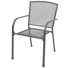 Petromila vidaXL Stohovateľné záhradné stoličky 2 ks, oceľ, sivé
