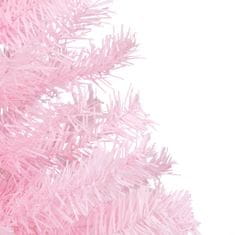 Vidaxl Umelý vianočný stromček s podstavcom, ružový 210 cm, PVC