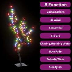 Vidaxl Vianočný stromček 128 LED farebné svetlo kvety čerešne 120 cm