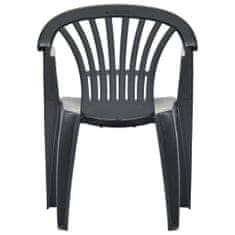 Vidaxl Stohovateľné záhradné stoličky, 45 kusov, plast, antracitová farba