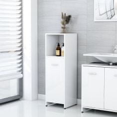 Vidaxl 3-dielna súprava kúpeľňového nábytku,lesklá biela, drevotrieska
