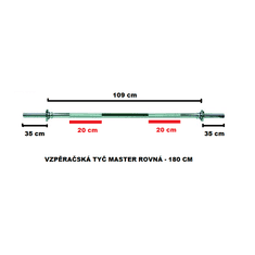 Master vzpieračská tyč rovná - 180 cm