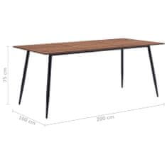 Vidaxl Jedálenský stôl, hnedý 200x100x75 cm, MDF