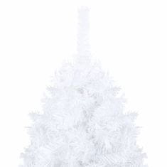 Vidaxl Umelý vianočný stromček s hustým ihličím, biely 240 cm, PVC