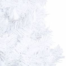 Vidaxl Umelý vianočný stromček s hustým ihličím, biely 240 cm, PVC