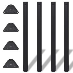 Vidaxl 4 výškovo nastaviteľné stolové nožičky čierne 870 mm