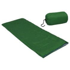 Vidaxl Ľahký detský spací vak, obdĺžnikový, zelený, 670 g, 15°C