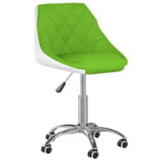 Vidaxl Otočná kancelárska stolička zelená a biela umelá koža