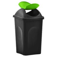 Vidaxl Odpadkový kôš s otočným vekom 60l čierno-zelený