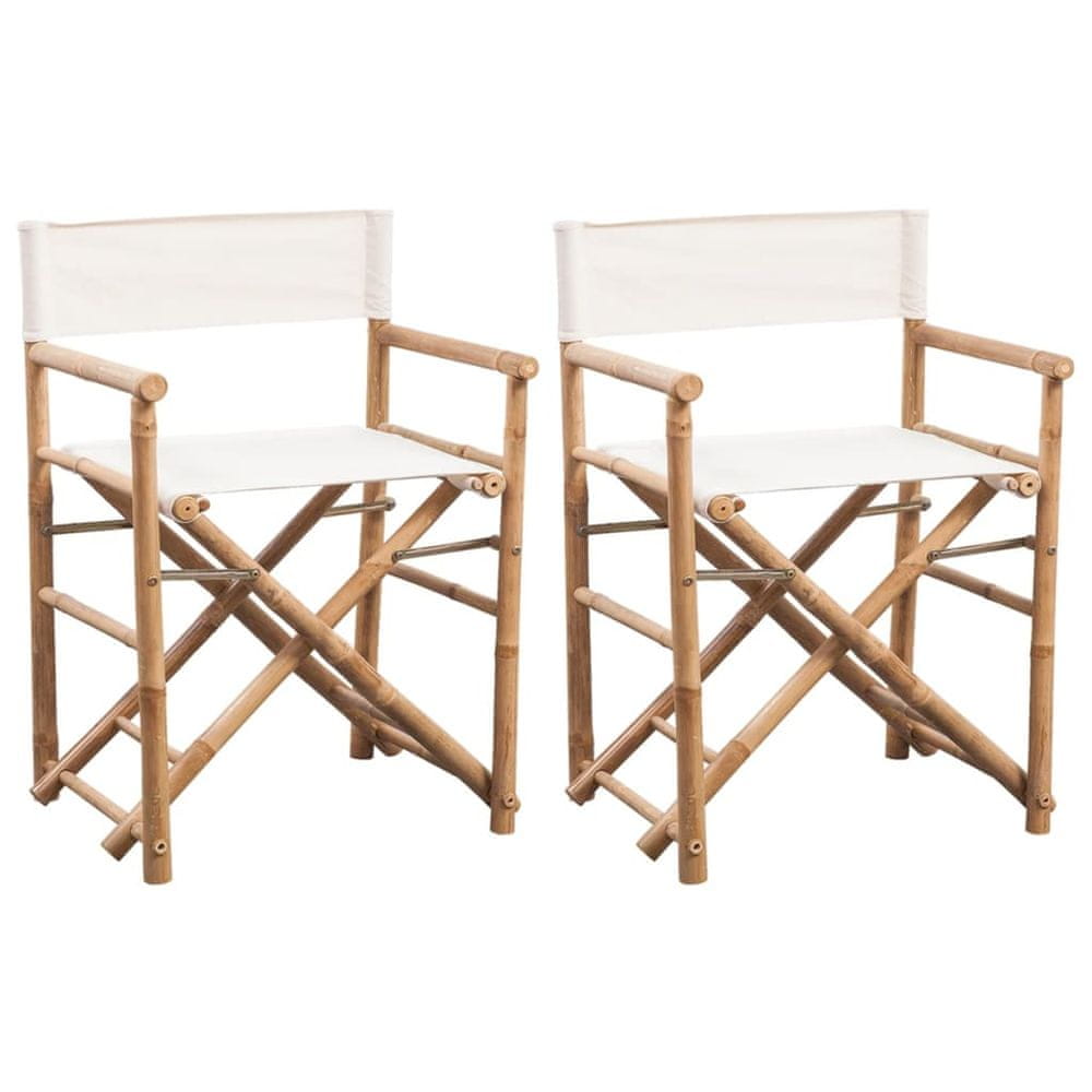 Petromila vidaXL Skladacia režisérska stolička 2 ks, bambus a plátno