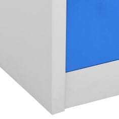 Vidaxl Uzamykacie skrinky 5 ks bledosivé a modré 90x45x92,5 cm oceľové