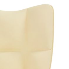 Vidaxl Relaxačné kreslo s podnožkou, krémovo biele, zamat