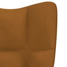Vidaxl Relaxačné kreslo s podnožkou hnedé zamat
