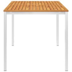 Vidaxl Záhradný jedálenský stôl 160x80x75 cm, akáciový masív, oceľ