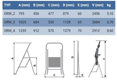 ELKOP Oceľový rebrík schodíkový ORW 4, 4 stupne, ORW 4, 4 stupne