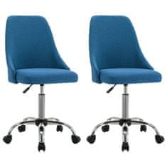 Vidaxl Kancelárske stoličky na kolieskach 2 ks modré látkové